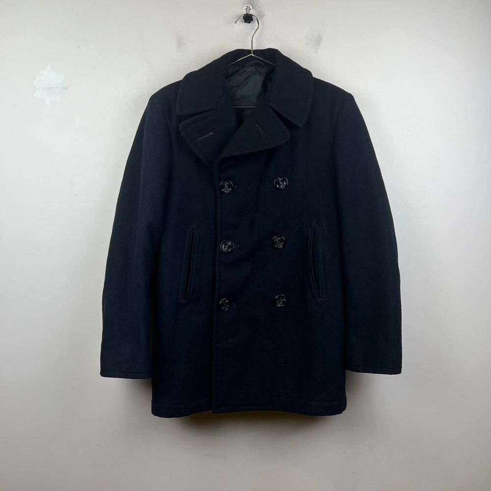 Vintage Army Original 1981 Dated US Navy Six Button Peacoat Size 36R S